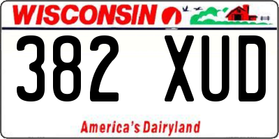WI license plate 382XUD