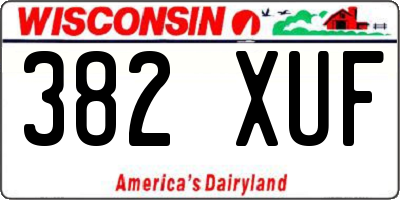 WI license plate 382XUF