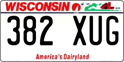 WI license plate 382XUG