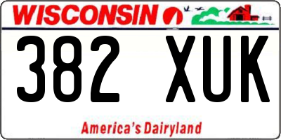 WI license plate 382XUK