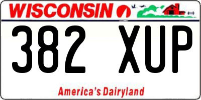 WI license plate 382XUP
