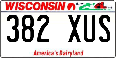 WI license plate 382XUS
