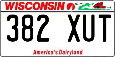 WI license plate 382XUT