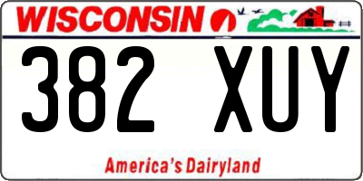 WI license plate 382XUY