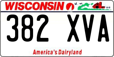 WI license plate 382XVA