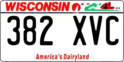 WI license plate 382XVC