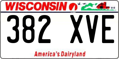 WI license plate 382XVE