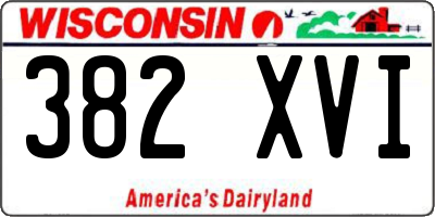 WI license plate 382XVI
