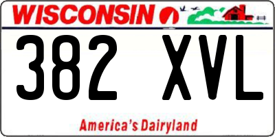 WI license plate 382XVL
