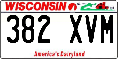 WI license plate 382XVM