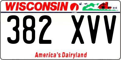 WI license plate 382XVV