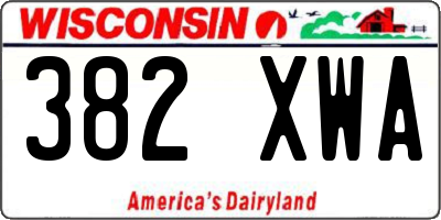 WI license plate 382XWA