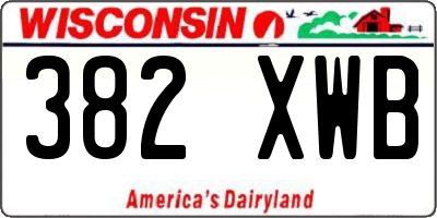 WI license plate 382XWB