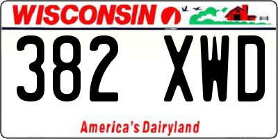 WI license plate 382XWD