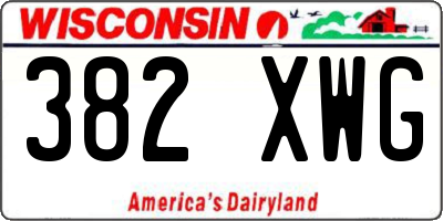 WI license plate 382XWG