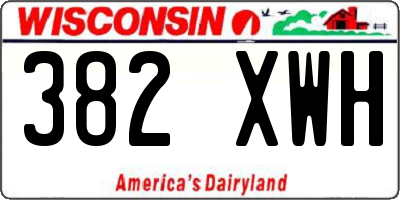 WI license plate 382XWH