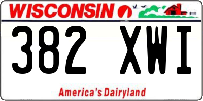 WI license plate 382XWI