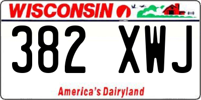WI license plate 382XWJ