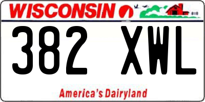 WI license plate 382XWL