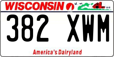 WI license plate 382XWM