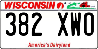 WI license plate 382XWO
