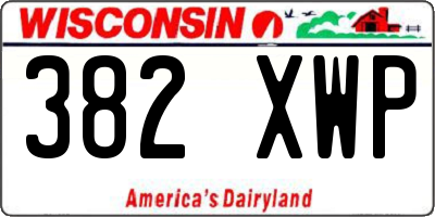 WI license plate 382XWP