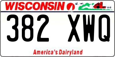 WI license plate 382XWQ