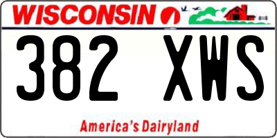 WI license plate 382XWS