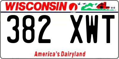 WI license plate 382XWT