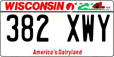 WI license plate 382XWY