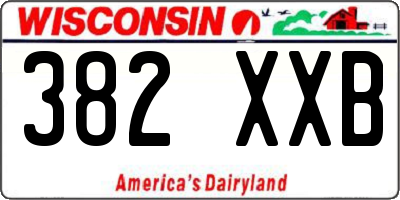 WI license plate 382XXB