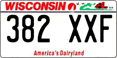 WI license plate 382XXF