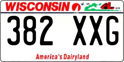 WI license plate 382XXG