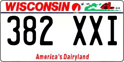 WI license plate 382XXI