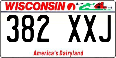 WI license plate 382XXJ