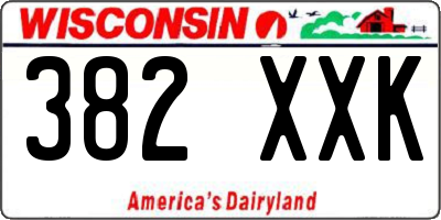 WI license plate 382XXK