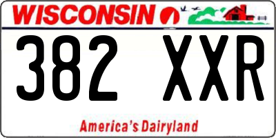WI license plate 382XXR