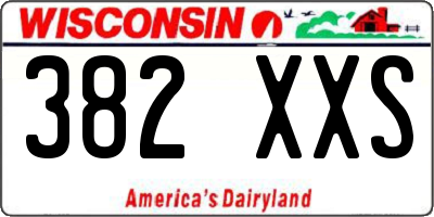 WI license plate 382XXS