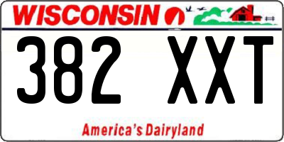 WI license plate 382XXT