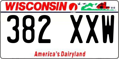 WI license plate 382XXW