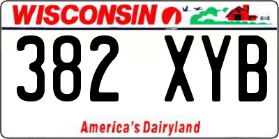 WI license plate 382XYB