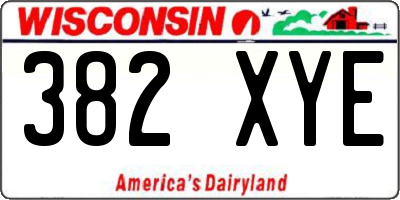 WI license plate 382XYE