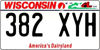 WI license plate 382XYH