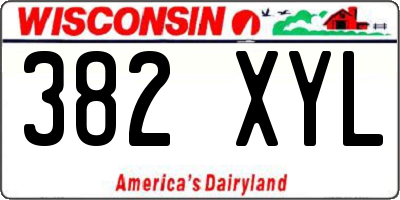 WI license plate 382XYL
