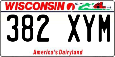 WI license plate 382XYM