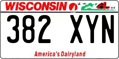 WI license plate 382XYN