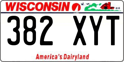 WI license plate 382XYT