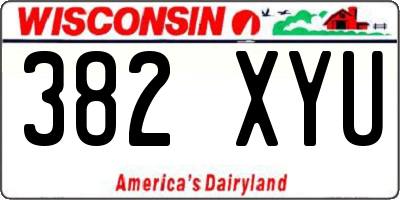 WI license plate 382XYU