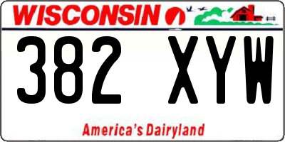 WI license plate 382XYW