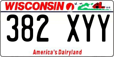 WI license plate 382XYY